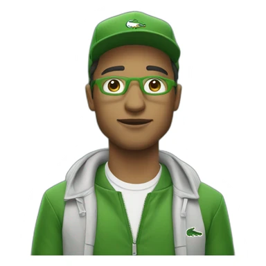 Weed smoker with lacoste clothes sticker