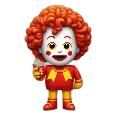 ronald mcdonald holding a ciggie sticker