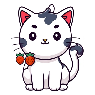 Strawberry cat sticker