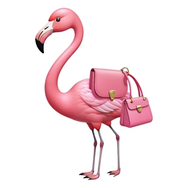 Flamingo with purse sticker