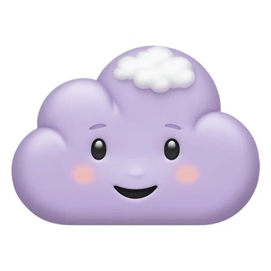 minimal abstract emoji representing sensitivity phase,
soft cloud-like rounded shape,
muted lavender or gray-pink pastel,
emotional but subtle design,
modern wellness app aesthetic,
transparent background,
vector illustration
 sticker