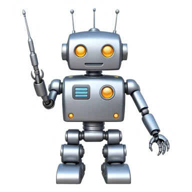 Robot with antana sticker