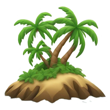 Island with palm tree and waves sticker
