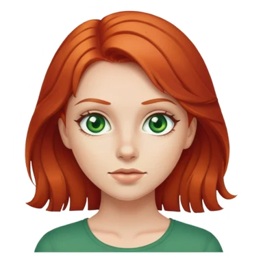 Straight Red head girl with green eyes  sticker