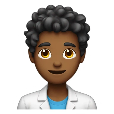 chemistry boy with black combed to the right hair and his instumants on his hand sticker