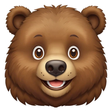 Happy Russian brown bear head, smiling, front view sticker