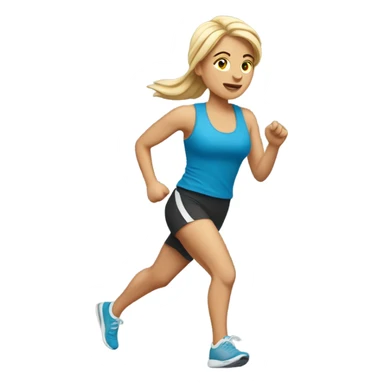 White lady jogging  sticker