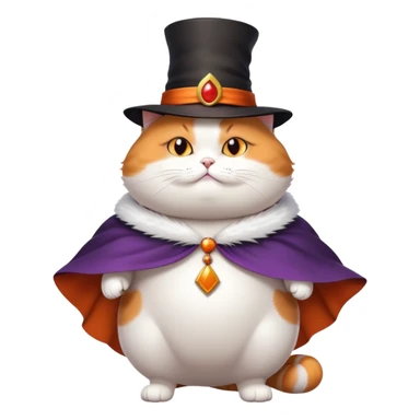 Magician fat cat sticker