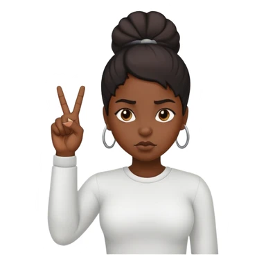 Black girl pulling up the middle finger sticker