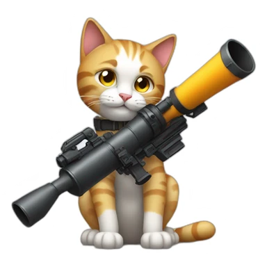 cat with bazooka sticker
