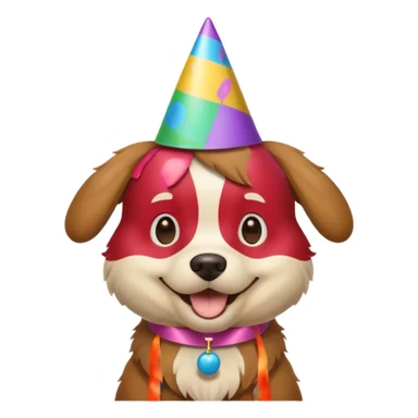 dog with party hat  sticker