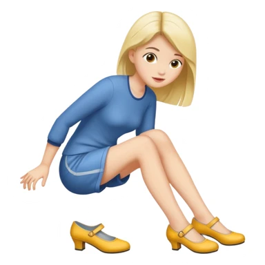girl putting one one shoe sticker