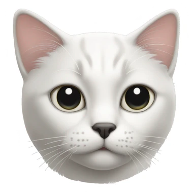 White cat with black eye patche sticker