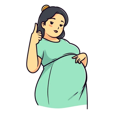  Middle finger and pregnant woman sticker