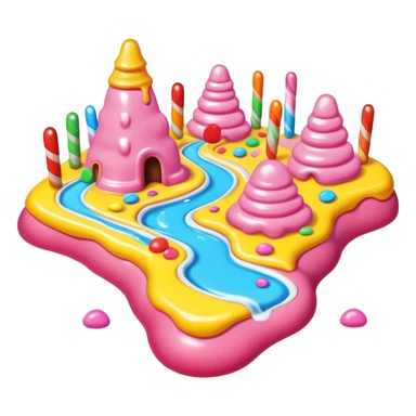 surreal melting SPAM candy land landscape sticker