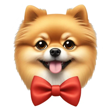 pomeranian with bow tie around his neck sticker