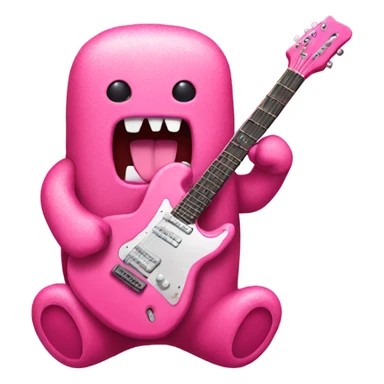 pink domo with guitar  sticker