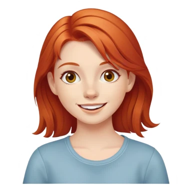 a young red-haired girl with an emotion of joy sticker