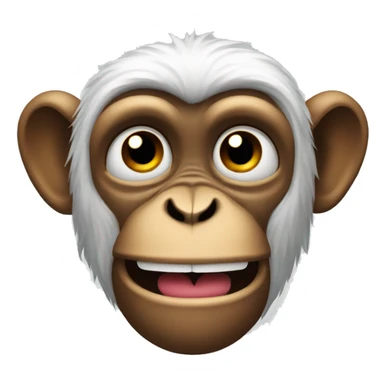 Monkey with squinted eyes and mouth sticker