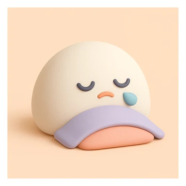 a sleepy mochi character with a tiny blanket, mochi style, soft colors sticker