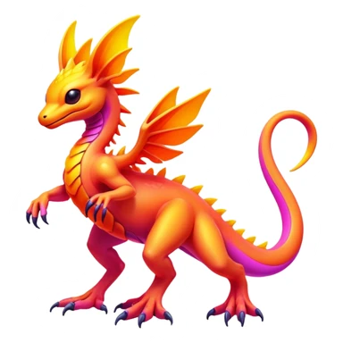 Exotic futuristic lush warm-colored neon Fakémon-creature sticker