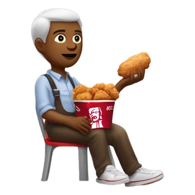 Person eating kfc sticker