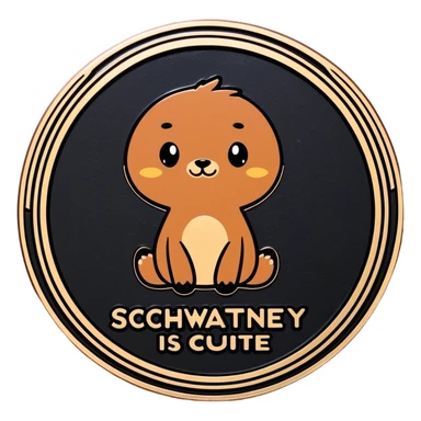 Bronze plaque sayin ""Schweatney is Cute" sticker