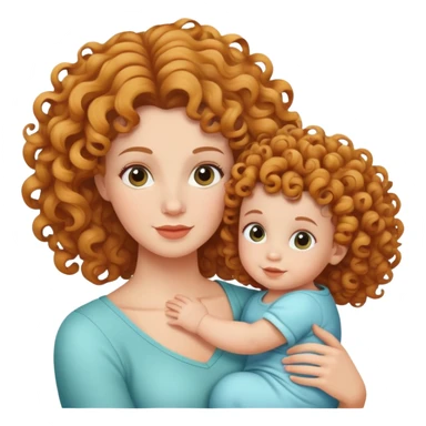 mother and baby with matching curly hairstyles sticker
