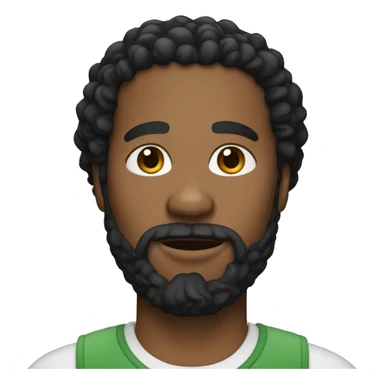 black guy with curly black hair and beard sticker