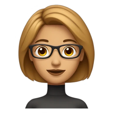 Mujer con cabello largo castaño , lentes rosados sticker