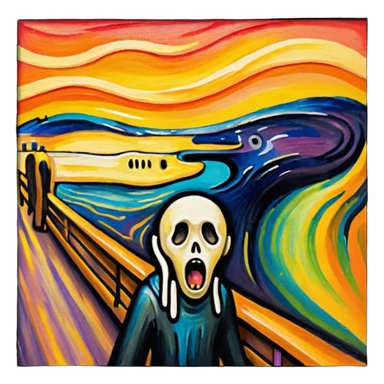 the scream in painting frame
















 sticker