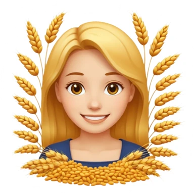 women happy satisfied with minimal wheat flying arround sticker