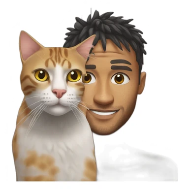 neymar with a cat in a shower sticker
