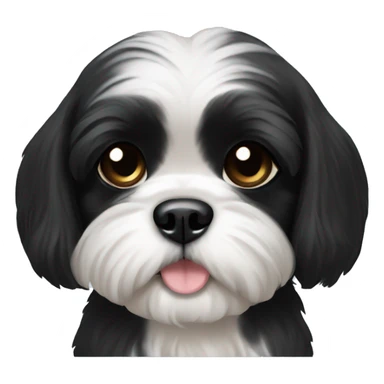 Shih tzu black puppy  sticker