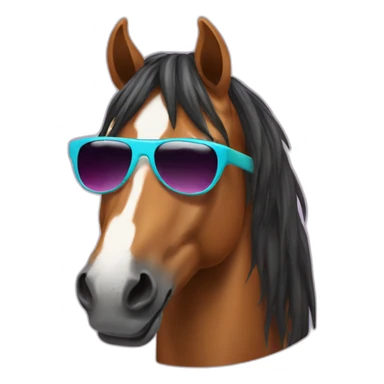 horse with sunglasses sticker