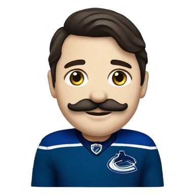 cute brunette vancouver Canucks fan with moustache  sticker