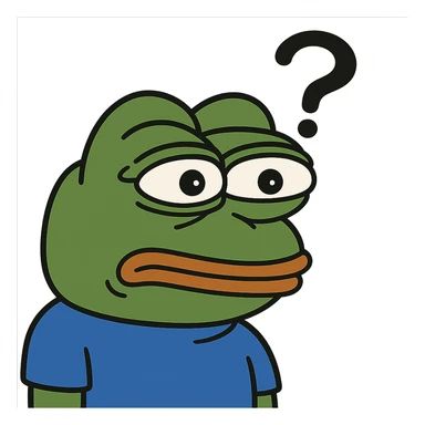 pepe the frog with a confused expression sticker