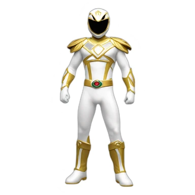 white gold power ranger full body sticker