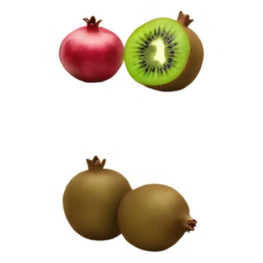 one kiwi and one pomegranate close to each other sticker
