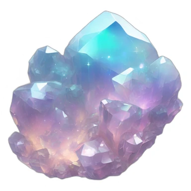 Sparkly glossy Pastel whitish iridescent glass nebula crystal clusters sticker