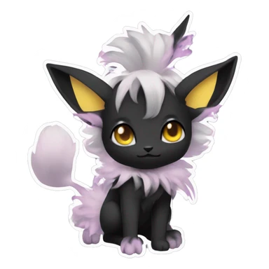Dark Black Punk Kawaii Eeveelution-Cute-Pokémon-fusion full body sticker