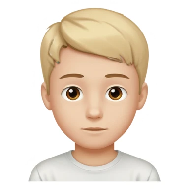 Crea un emoji a mezzo busto come ti ho già chiesto però di un ragazzo sulla 20ina ma che sembri più giovane, vestito da ragazzo sticker