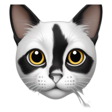 BLACK AND WHITE CAT WITH SPOT ON NOSE sticker