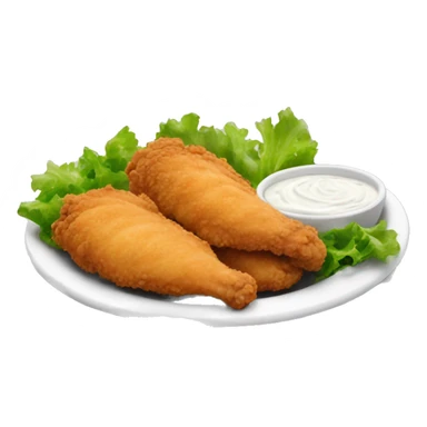 Chicken tender with ranch dressing on the side sticker