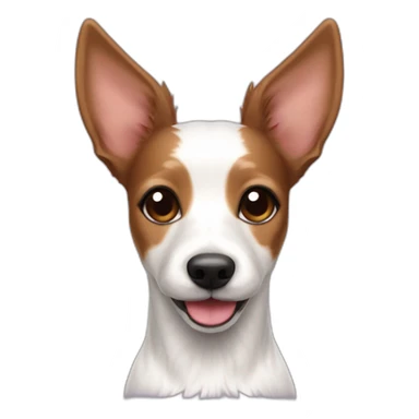 happy female white and brown toy fox terrier with long fur sticker