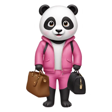 Pink panda bear with a Prada bag  sticker