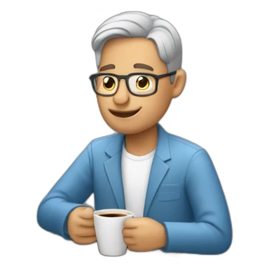 Un homme brun qui boit un espresso sticker