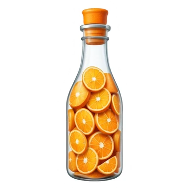 a bottle made of orange peel sticker