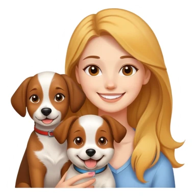 young woman with a cute dog, friends sticker