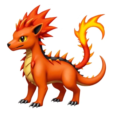 Houndoom-Charmeleon-Fakémon-hybrid-creature (full body)  sticker